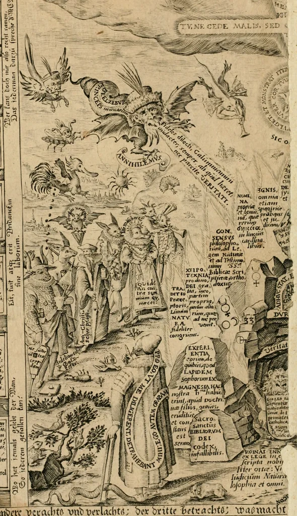 An illustration from Amphitheatrvm sapientiae aeternae : solius verae, christiano-kabalisticvm, divino-magicvm, nec non physico-chymicvm, tertrivnvm, catholicon, 1609, leaf 11