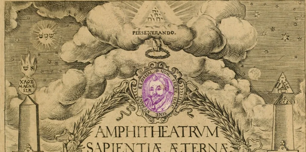 An illustration from Amphitheatrvm sapientiae aeternae : solius verae, christiano-kabalisticvm, divino-magicvm, nec non physico-chymicvm, tertrivnvm, catholicon, 1609, leaf 6