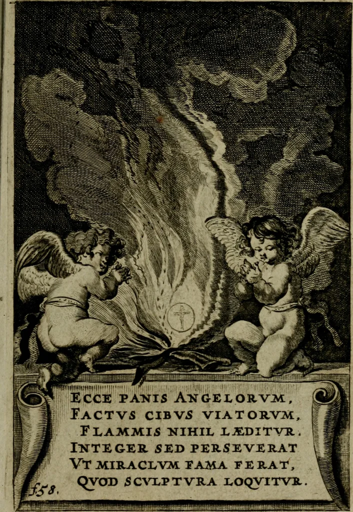 An illustration from Amstelredams eer ende opcomen, : door de denckwaerdighe miraklen aldaer gescheid, aen ende door het H. Sacrement des altaers. Anno 1345, 1639, leaf 80