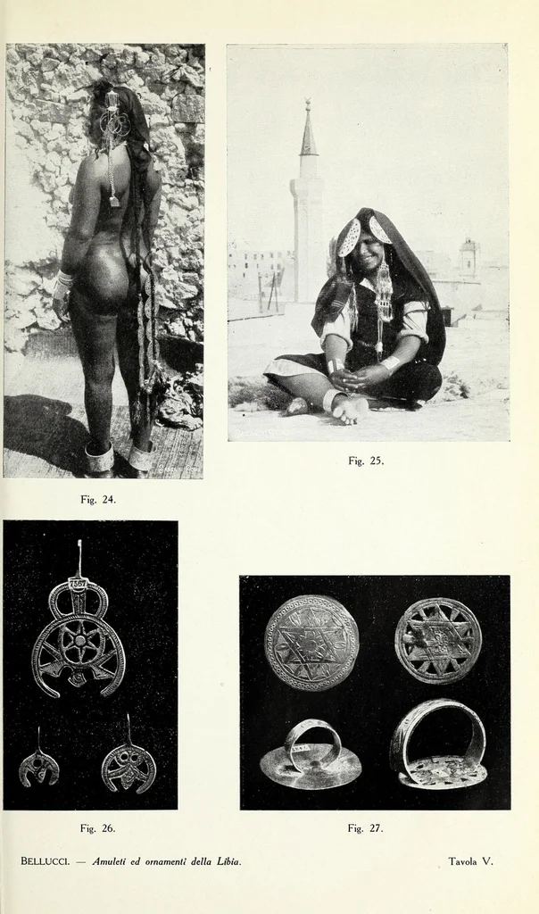An illustration from Amuleti ed ornamenti con simboli magici della Libia : con otto tavole illustrative, 1915, leaf 49