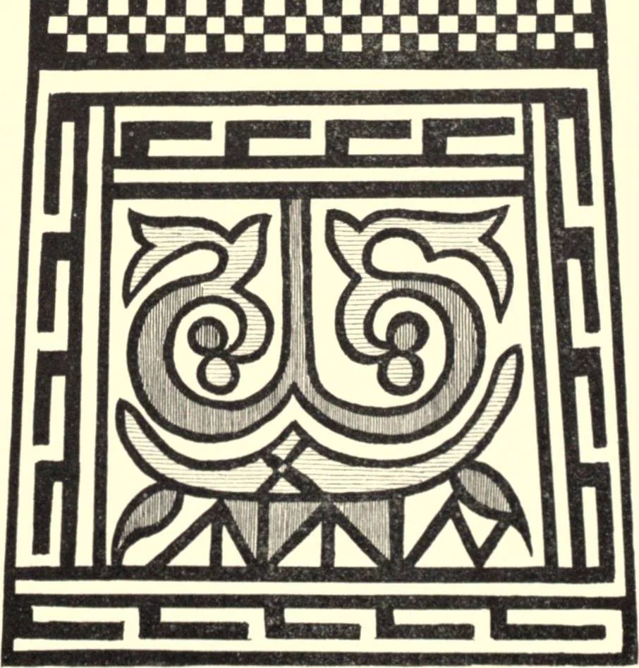 An illustration from The decorative art of the Amur tribes, 1902, leaf 100