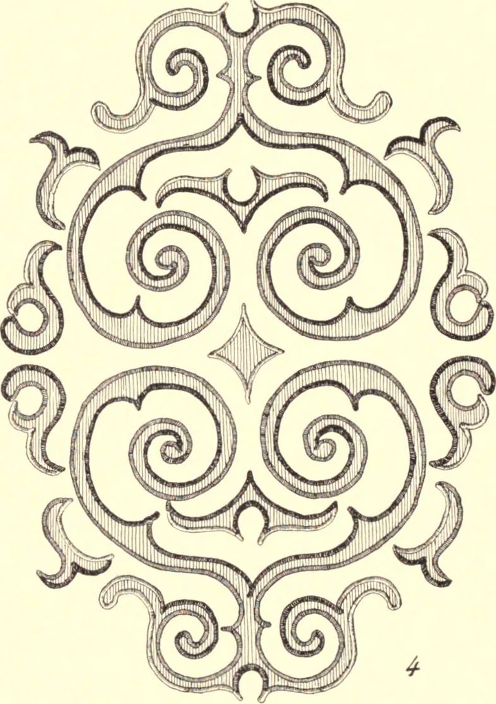 An illustration from The decorative art of the Amur tribes, 1902, leaf 113