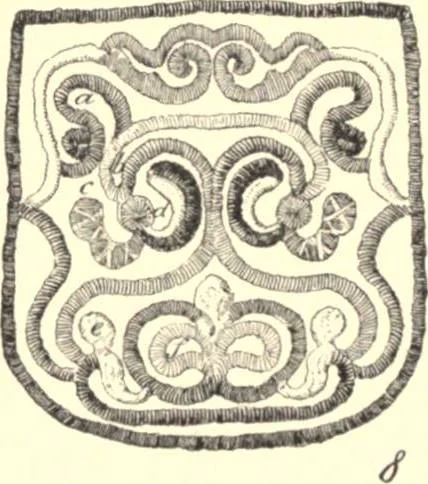 An illustration from The decorative art of the Amur tribes, 1902, leaf 116
