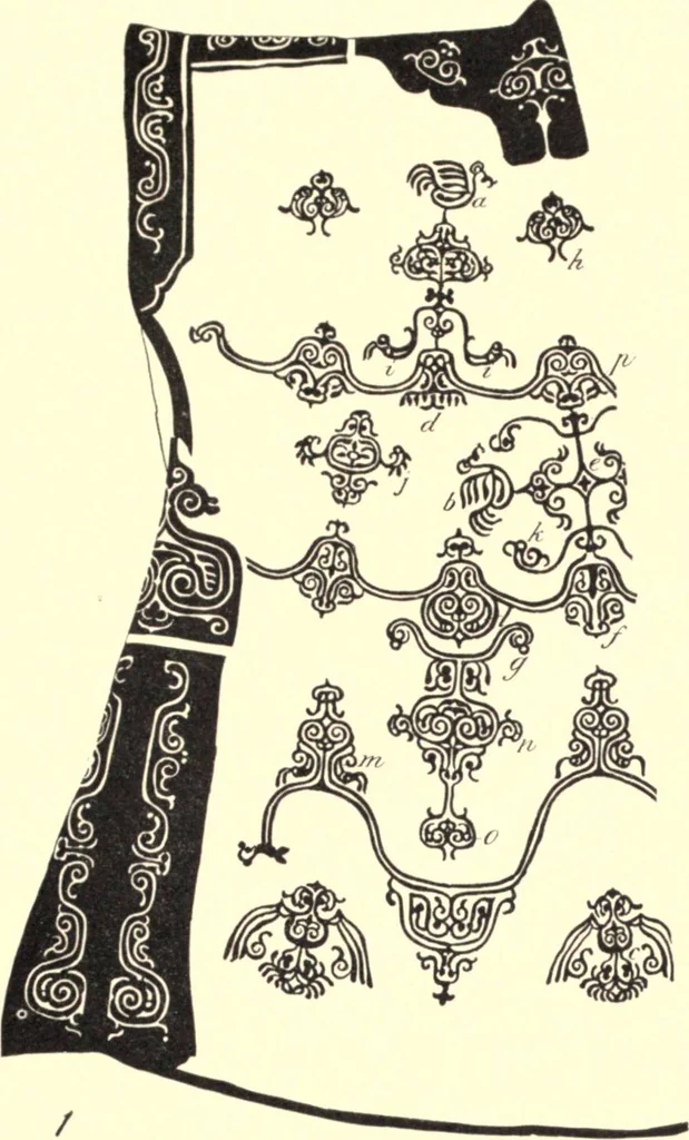 An illustration from The decorative art of the Amur tribes, 1902, leaf 136