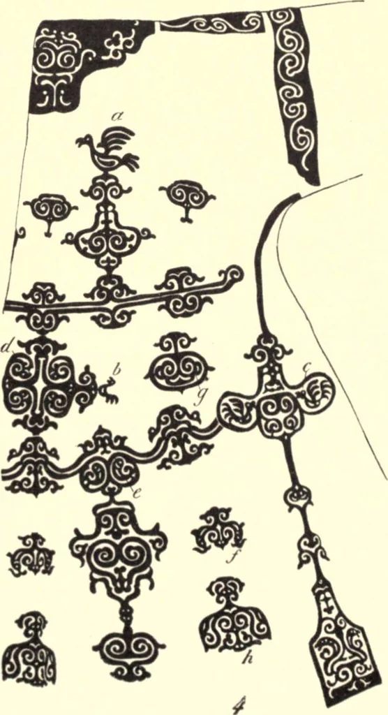 An illustration from The decorative art of the Amur tribes, 1902, leaf 136