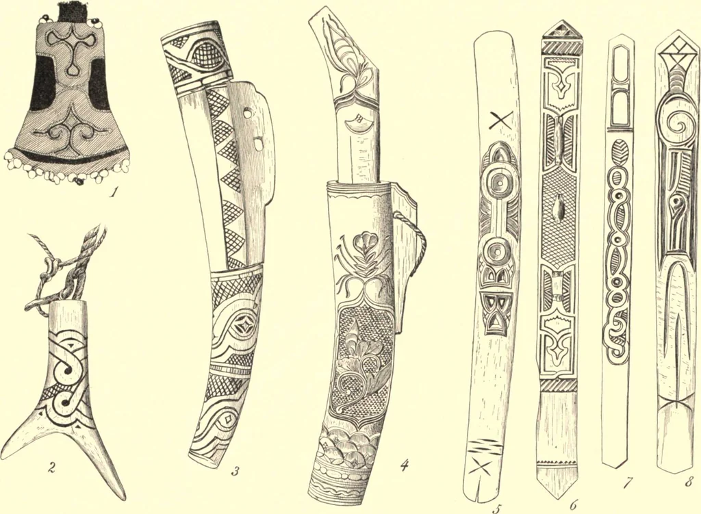 An illustration from The decorative art of the Amur tribes, 1902, leaf 140
