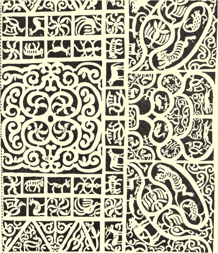 An illustration from The decorative art of the Amur tribes, 1902, leaf 80