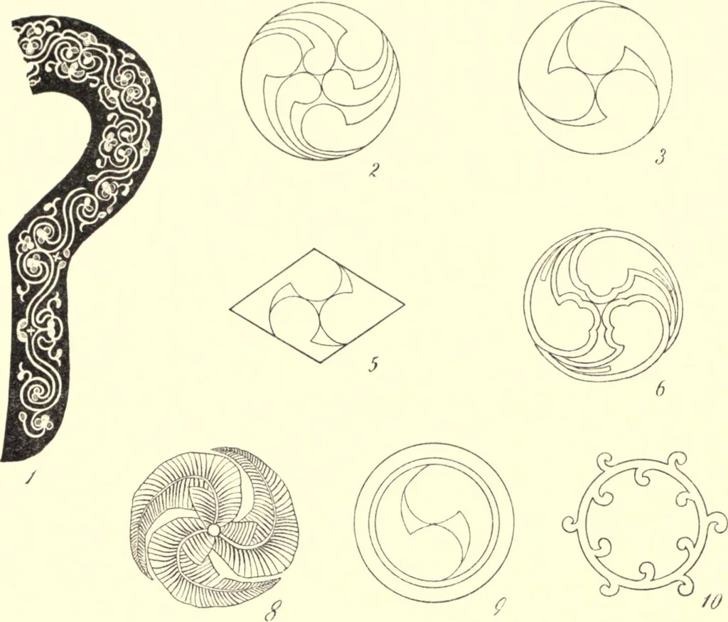 An illustration from The decorative art of the Amur tribes, 1902, leaf 86
