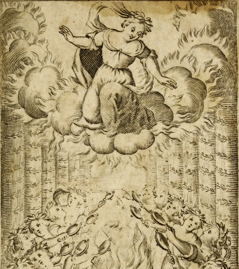 An illustration from Amvlio, e Nvmitore: drama per musica, 1689, leaf 2