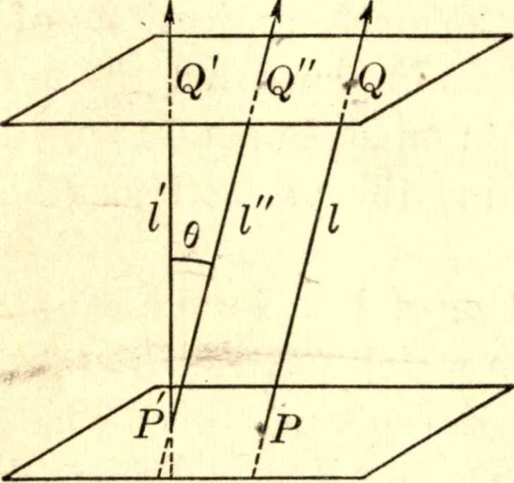 An illustration from Analytic geometry of space, 1914, leaf 23