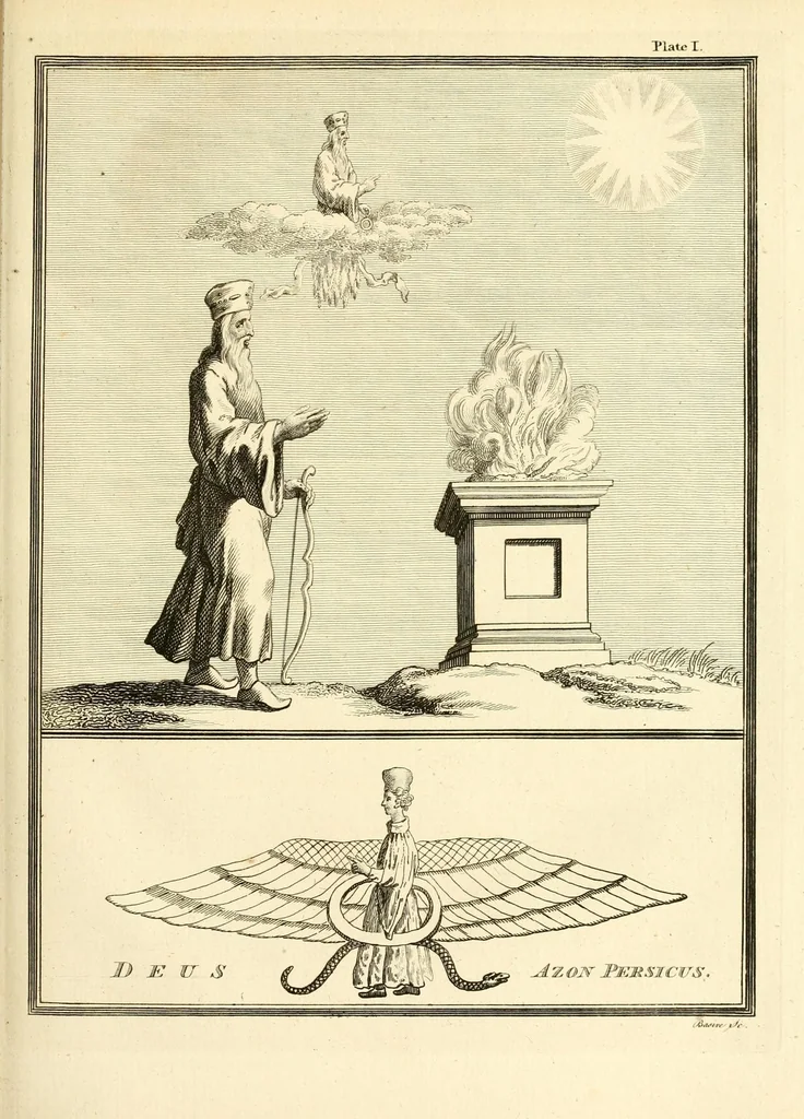 An illustration from A new system, or, An analysis of ancient mythology : wherein an attempt is made to divest tradition of fable, and to reduce the truth to its original purity ..., 1774, leaf 145