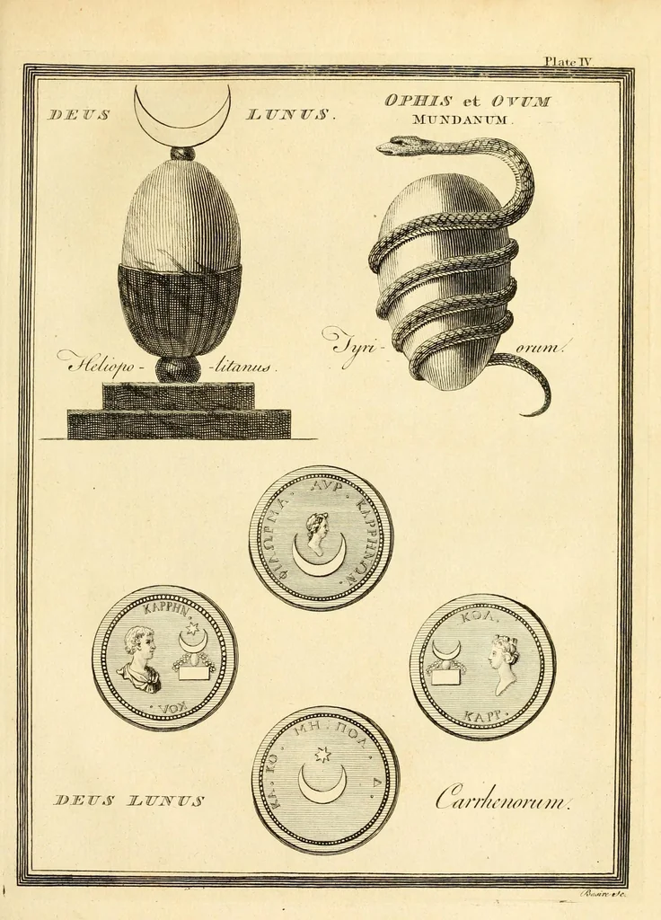 An illustration from A new system, or, An analysis of ancient mythology : wherein an attempt is made to divest tradition of fable, and to reduce the truth to its original purity ..., 1774, leaf 271