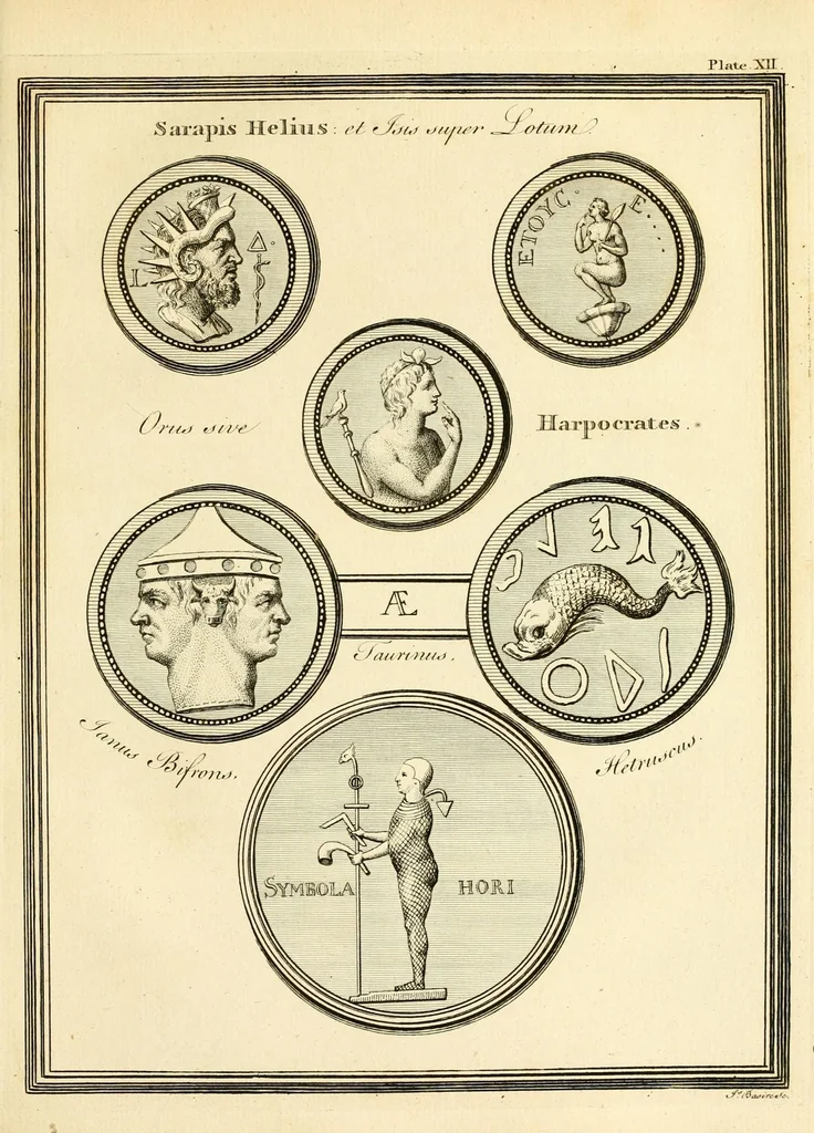 An illustration from A new system, or, An analysis of ancient mythology : wherein an attempt is made to divest tradition of fable, and to reduce the truth to its original purity ..., 1774, leaf 445