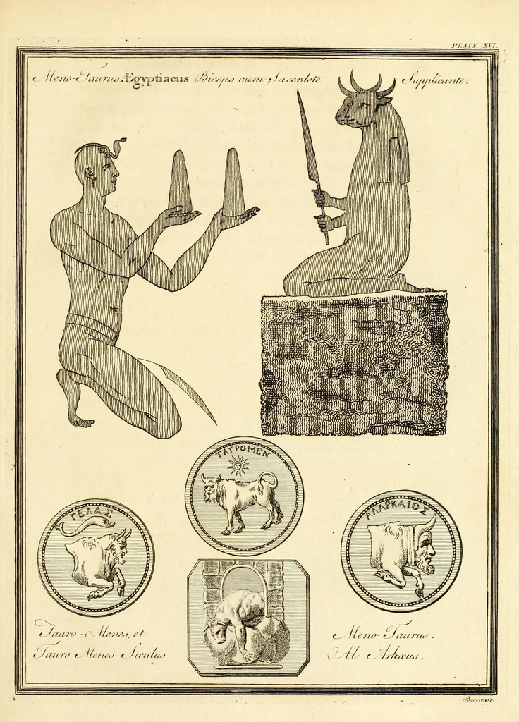 An illustration from A new system, or, An analysis of ancient mythology : wherein an attempt is made to divest tradition of fable, and to reduce the truth to its original purity ..., 1774, leaf 485