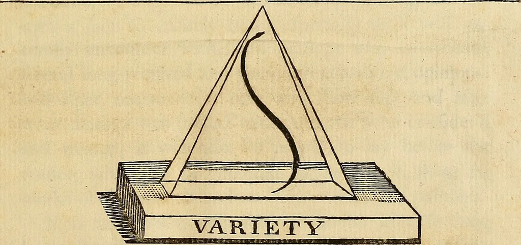 An illustration from The analysis of beauty : written with a view of fixing the fluctuating ideas of taste, 1753, leaf 4