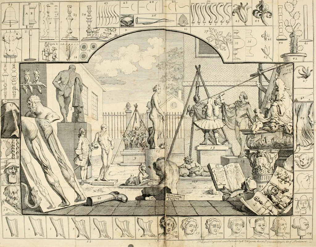 An illustration from The analysis of beauty : written with a view of fixing the fluctuating ideas of taste, 1753, leaf 77
