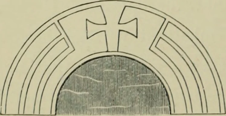 An illustration from An analysis of Gothic architecture. Illustrated by a series of upwards of seven hundred examples of doorways, windows, mouldings, roofs, arches, crosses, panels, buttresses, seats, screens, etc., and accompanied with remarks on the several details of an ecclesiastical edifice, 1903, leaf 103