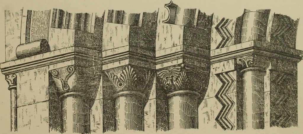 An illustration from An analysis of Gothic architecture. Illustrated by a series of upwards of seven hundred examples of doorways, windows, mouldings, roofs, arches, crosses, panels, buttresses, seats, screens, etc., and accompanied with remarks on the several details of an ecclesiastical edifice, 1903, leaf 148