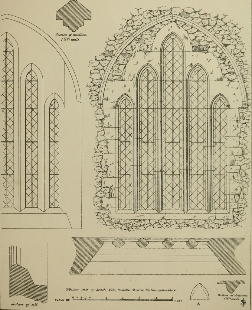 An illustration from An analysis of Gothic architecture. Illustrated by a series of upwards of seven hundred examples of doorways, windows, mouldings, roofs, arches, crosses, panels, buttresses, seats, screens, etc., and accompanied with remarks on the several details of an ecclesiastical edifice, 1903, leaf 170
