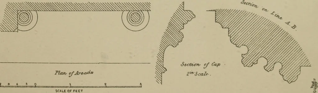 An illustration from An analysis of Gothic architecture. Illustrated by a series of upwards of seven hundred examples of doorways, windows, mouldings, roofs, arches, crosses, panels, buttresses, seats, screens, etc., and accompanied with remarks on the several details of an ecclesiastical edifice, 1903, leaf 212