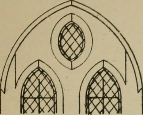 An illustration from An analysis of Gothic architecture. Illustrated by a series of upwards of seven hundred examples of doorways, windows, mouldings, roofs, arches, crosses, panels, buttresses, seats, screens, etc., and accompanied with remarks on the several details of an ecclesiastical edifice, 1903, leaf 218