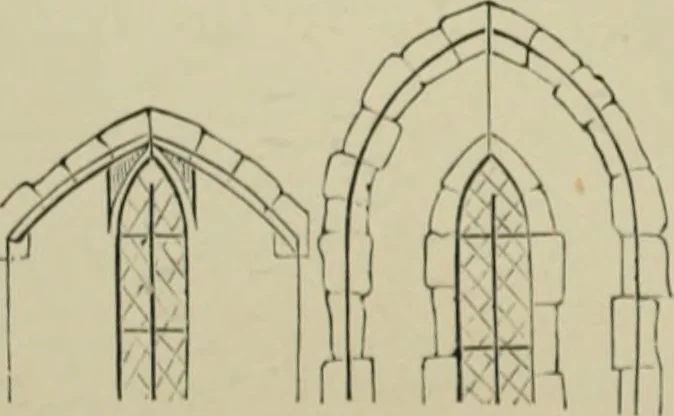 An illustration from An analysis of Gothic architecture. Illustrated by a series of upwards of seven hundred examples of doorways, windows, mouldings, roofs, arches, crosses, panels, buttresses, seats, screens, etc., and accompanied with remarks on the several details of an ecclesiastical edifice, 1903, leaf 31
