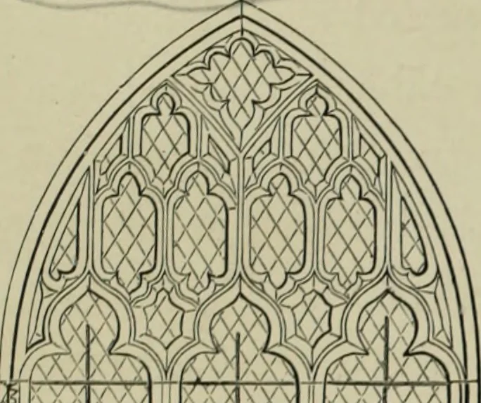 An illustration from An analysis of Gothic architecture. Illustrated by a series of upwards of seven hundred examples of doorways, windows, mouldings, roofs, arches, crosses, panels, buttresses, seats, screens, etc., and accompanied with remarks on the several details of an ecclesiastical edifice, 1903, leaf 39