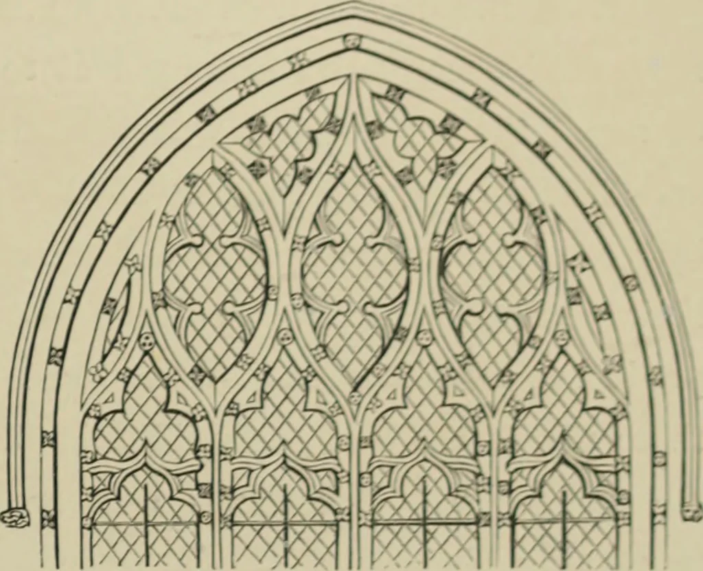 An illustration from An analysis of Gothic architecture. Illustrated by a series of upwards of seven hundred examples of doorways, windows, mouldings, roofs, arches, crosses, panels, buttresses, seats, screens, etc., and accompanied with remarks on the several details of an ecclesiastical edifice, 1903, leaf 40