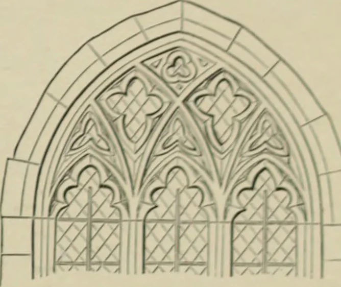 An illustration from An analysis of Gothic architecture. Illustrated by a series of upwards of seven hundred examples of doorways, windows, mouldings, roofs, arches, crosses, panels, buttresses, seats, screens, etc., and accompanied with remarks on the several details of an ecclesiastical edifice, 1903, leaf 42