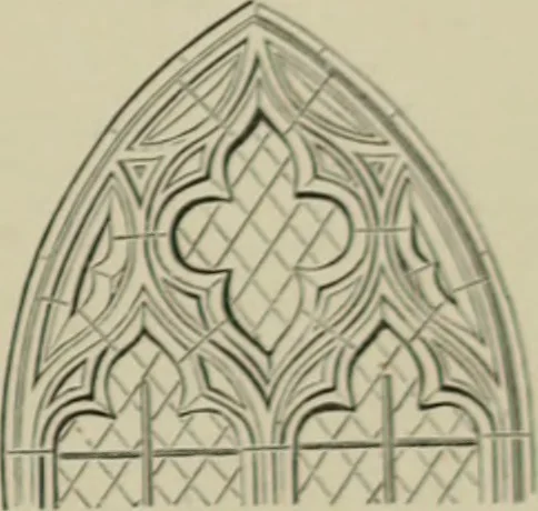 An illustration from An analysis of Gothic architecture. Illustrated by a series of upwards of seven hundred examples of doorways, windows, mouldings, roofs, arches, crosses, panels, buttresses, seats, screens, etc., and accompanied with remarks on the several details of an ecclesiastical edifice, 1903, leaf 42