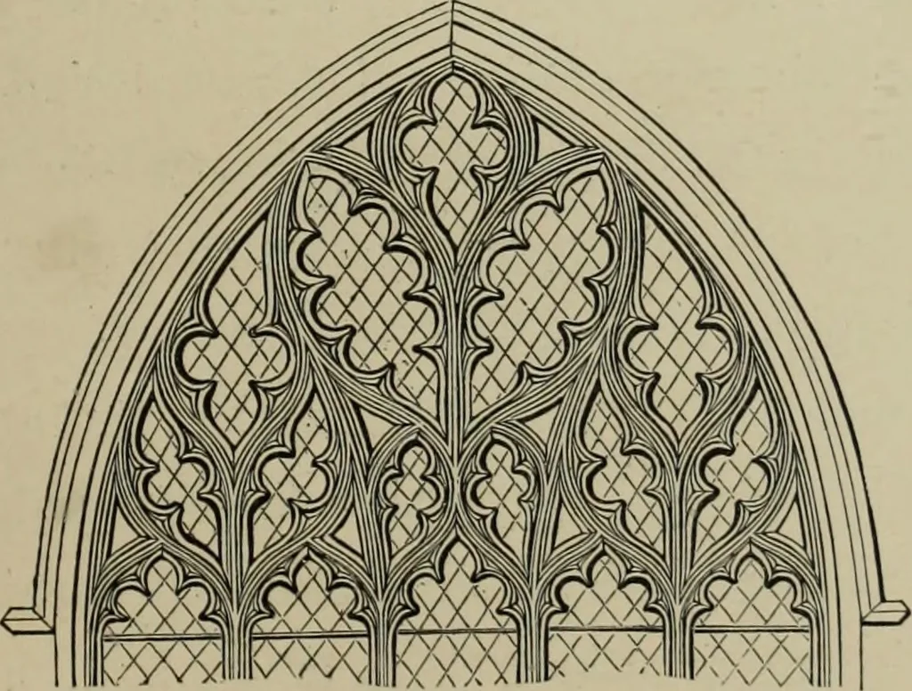 An illustration from An analysis of Gothic architecture. Illustrated by a series of upwards of seven hundred examples of doorways, windows, mouldings, roofs, arches, crosses, panels, buttresses, seats, screens, etc., and accompanied with remarks on the several details of an ecclesiastical edifice, 1903, leaf 42
