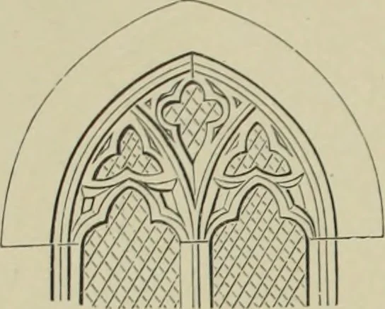 An illustration from An analysis of Gothic architecture. Illustrated by a series of upwards of seven hundred examples of doorways, windows, mouldings, roofs, arches, crosses, panels, buttresses, seats, screens, etc., and accompanied with remarks on the several details of an ecclesiastical edifice, 1903, leaf 43