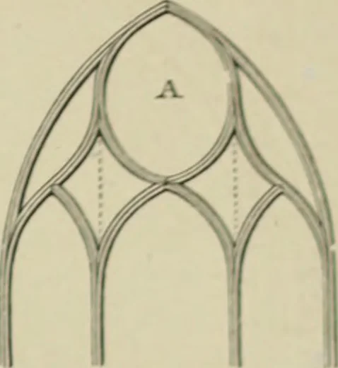 An illustration from An analysis of Gothic architecture. Illustrated by a series of upwards of seven hundred examples of doorways, windows, mouldings, roofs, arches, crosses, panels, buttresses, seats, screens, etc., and accompanied with remarks on the several details of an ecclesiastical edifice, 1903, leaf 44
