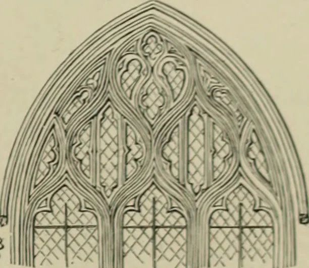 An illustration from An analysis of Gothic architecture. Illustrated by a series of upwards of seven hundred examples of doorways, windows, mouldings, roofs, arches, crosses, panels, buttresses, seats, screens, etc., and accompanied with remarks on the several details of an ecclesiastical edifice, 1903, leaf 46