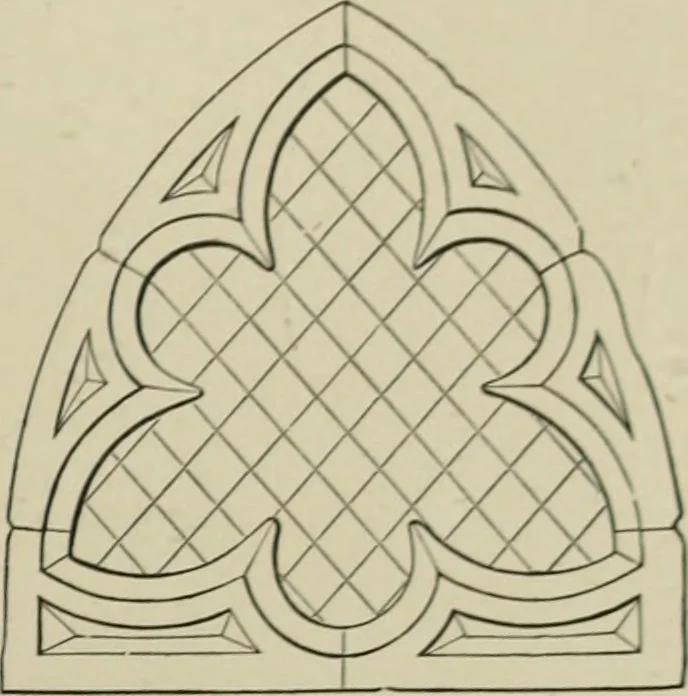 An illustration from An analysis of Gothic architecture. Illustrated by a series of upwards of seven hundred examples of doorways, windows, mouldings, roofs, arches, crosses, panels, buttresses, seats, screens, etc., and accompanied with remarks on the several details of an ecclesiastical edifice, 1903, leaf 50
