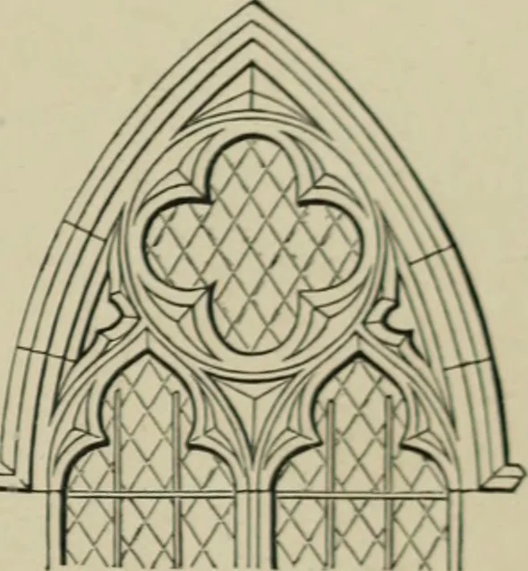 An illustration from An analysis of Gothic architecture. Illustrated by a series of upwards of seven hundred examples of doorways, windows, mouldings, roofs, arches, crosses, panels, buttresses, seats, screens, etc., and accompanied with remarks on the several details of an ecclesiastical edifice, 1903, leaf 56