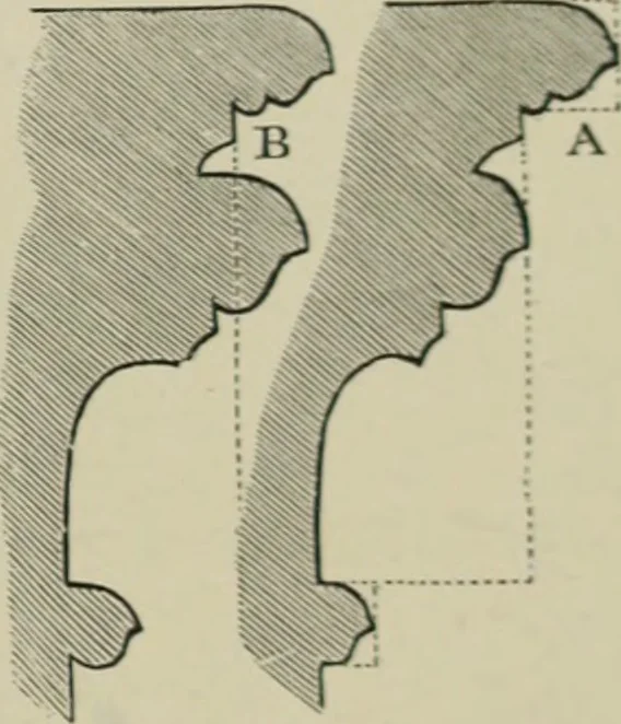 An illustration from An analysis of Gothic architecture. Illustrated by a series of upwards of seven hundred examples of doorways, windows, mouldings, roofs, arches, crosses, panels, buttresses, seats, screens, etc., and accompanied with remarks on the several details of an ecclesiastical edifice, 1903, leaf 68