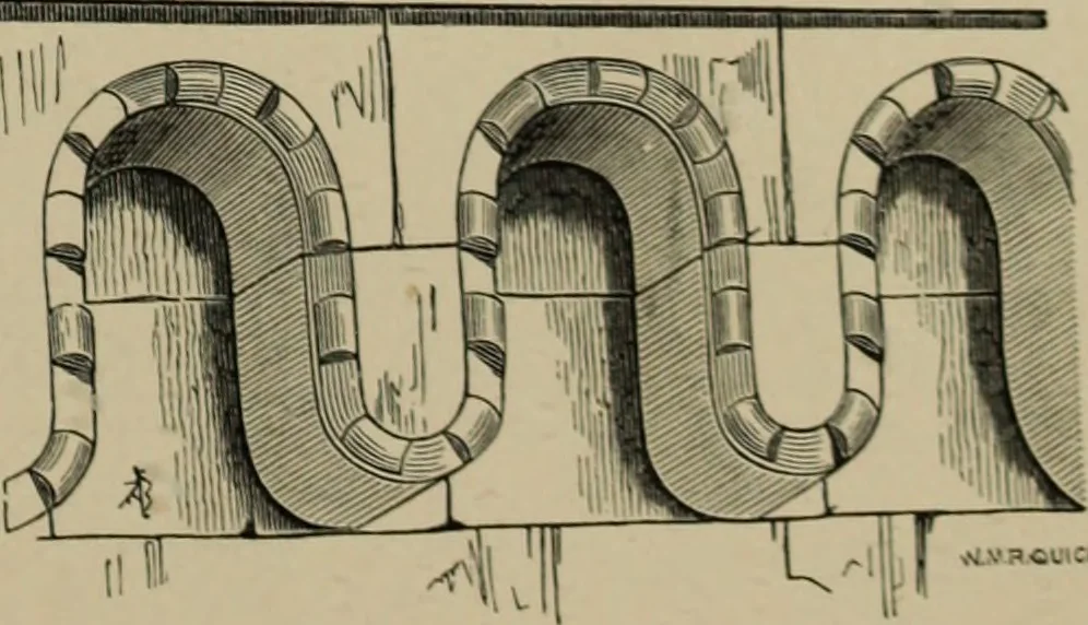 An illustration from An analysis of Gothic architecture. Illustrated by a series of upwards of seven hundred examples of doorways, windows, mouldings, roofs, arches, crosses, panels, buttresses, seats, screens, etc., and accompanied with remarks on the several details of an ecclesiastical edifice, 1903, leaf 72