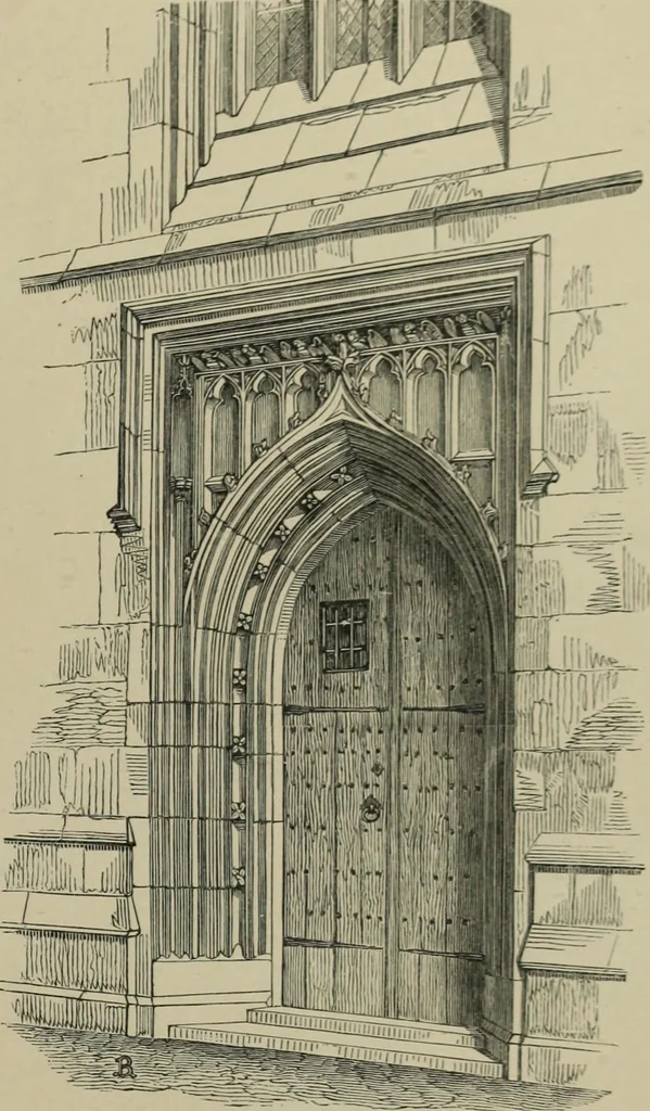 An illustration from An analysis of Gothic architecture. Illustrated by a series of upwards of seven hundred examples of doorways, windows, mouldings, roofs, arches, crosses, panels, buttresses, seats, screens, etc., and accompanied with remarks on the several details of an ecclesiastical edifice, 1903, leaf 88