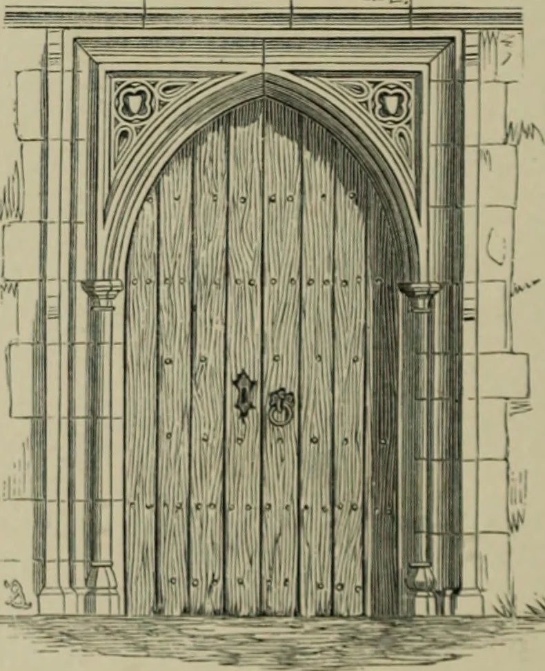 An illustration from An analysis of Gothic architecture. Illustrated by a series of upwards of seven hundred examples of doorways, windows, mouldings, roofs, arches, crosses, panels, buttresses, seats, screens, etc., and accompanied with remarks on the several details of an ecclesiastical edifice, 1903, leaf 89