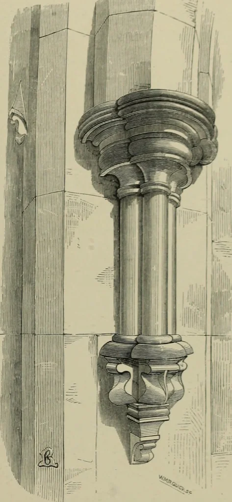 An illustration from An analysis of Gothic architecture. Illustrated by a series of upwards of seven hundred examples of doorways, windows, mouldings, roofs, arches, crosses, panels, buttresses, seats, screens, etc., and accompanied with remarks on the several details of an ecclesiastical edifice, 1903, leaf 94