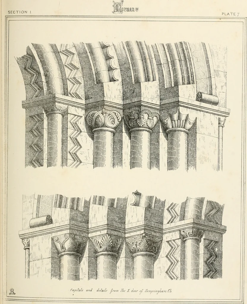 An illustration from An analysis of Gothick architecture ;, 1847, leaf 130