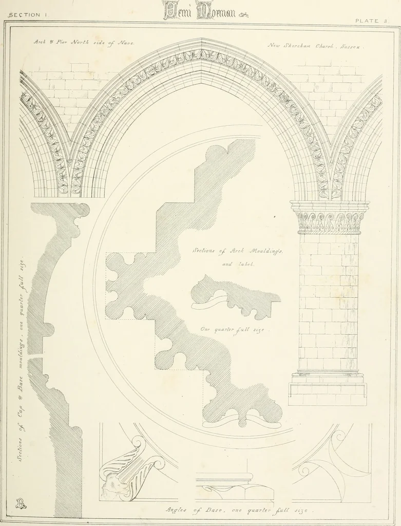 An illustration from An analysis of Gothick architecture ;, 1847, leaf 136