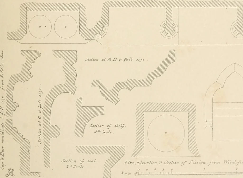 An illustration from An analysis of Gothick architecture ;, 1847, leaf 152