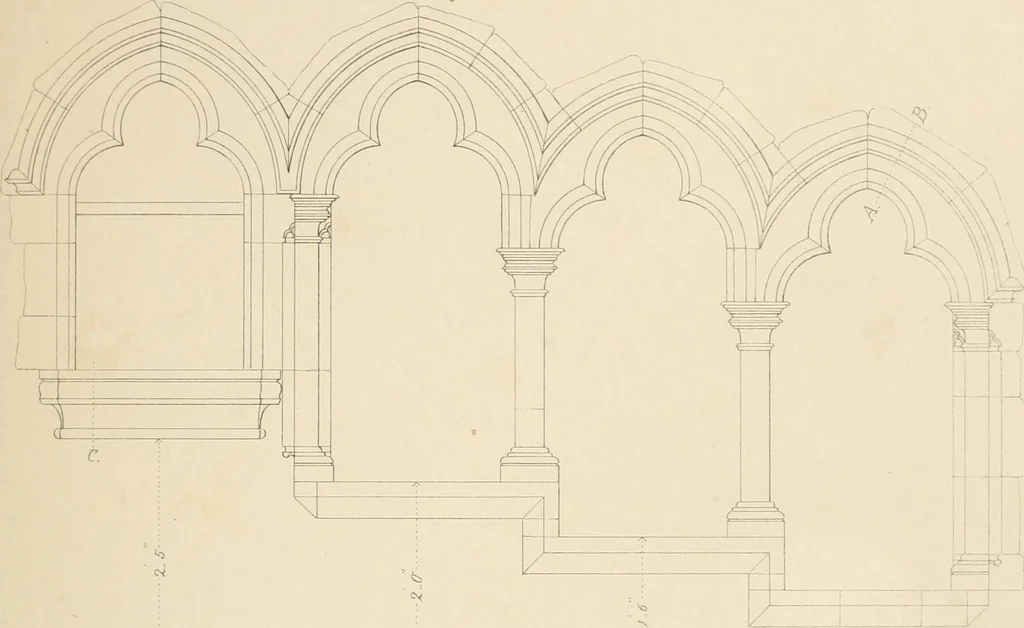 An illustration from An analysis of Gothick architecture ;, 1847, leaf 152