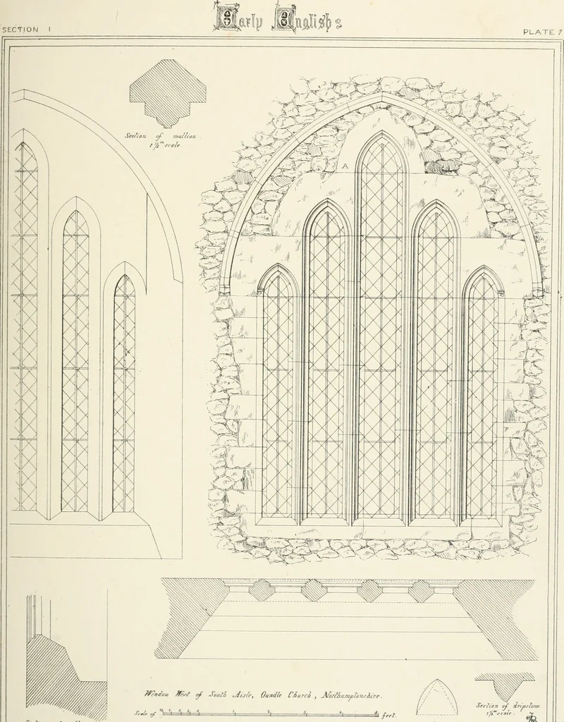 An illustration from An analysis of Gothick architecture ;, 1847, leaf 154