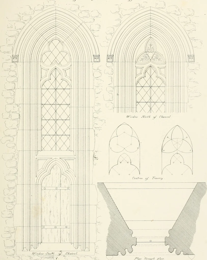 An illustration from An analysis of Gothick architecture ;, 1847, leaf 156