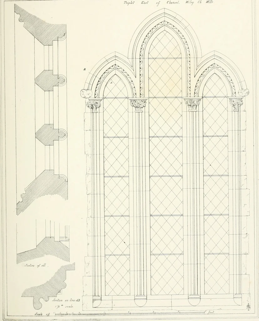 An illustration from An analysis of Gothick architecture ;, 1847, leaf 158