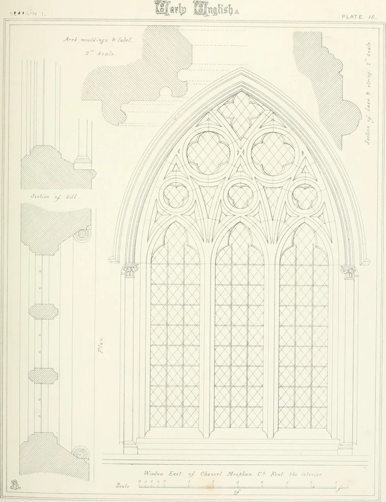 An illustration from An analysis of Gothick architecture ;, 1847, leaf 160