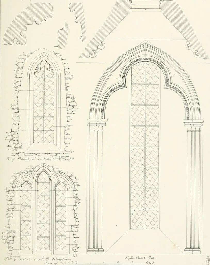 An illustration from An analysis of Gothick architecture ;, 1847, leaf 180